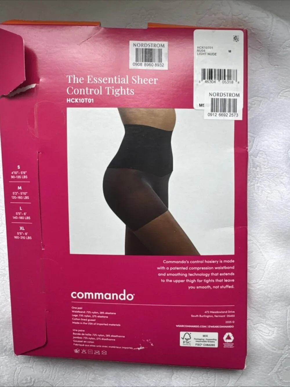 Commando The Essential Control Tights HCK10T01 Light Nude M Medium MSRP $46